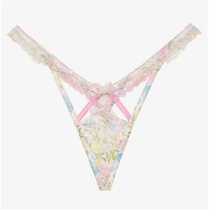 New! For Love And Lemons Pastel glitter garden Floral Lace Panty 51396